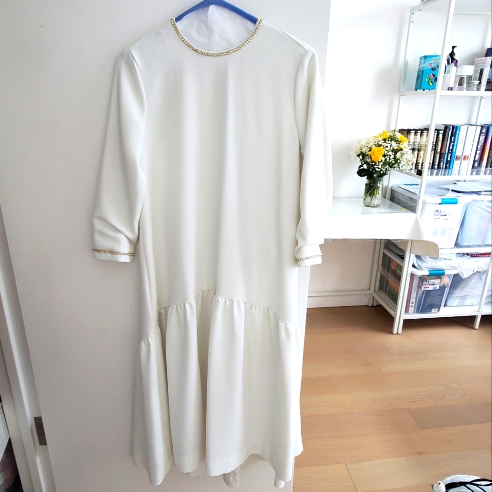 Off White Dress With Diamonds